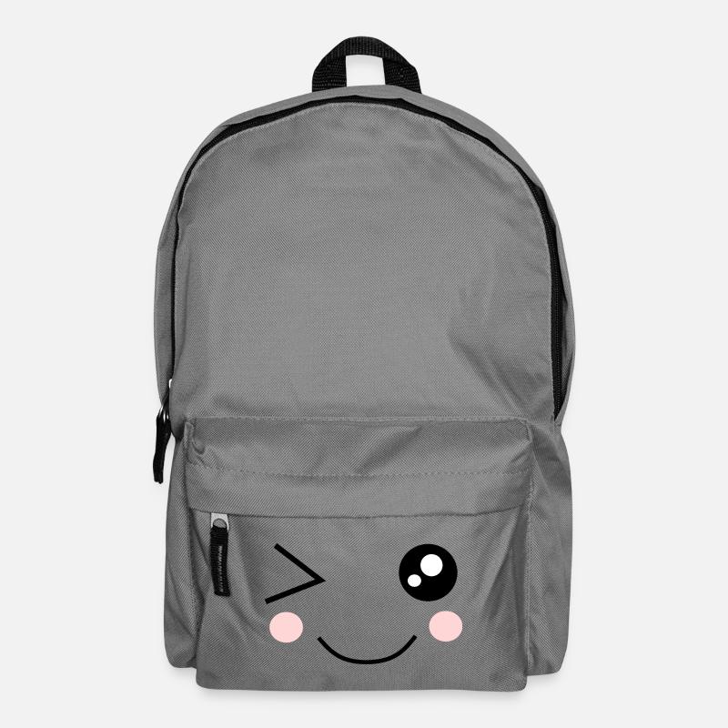 cute Gesicht Kawaii - Rucksack - Mittelgrau