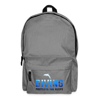 Diving Diver Nature Conservation Saying Dolphin - Backpack - elephant grey - Front