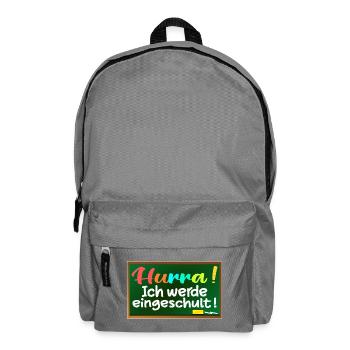 EINSCHULUNG SPRÜCHE SCHULTAFEL - Rucksack - Mittelgrau - Vorne