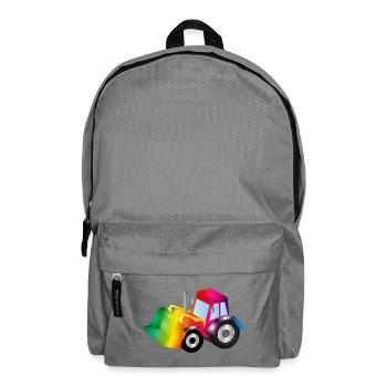 Rainbow excavator full of colour - Backpack - elephant grey - Front