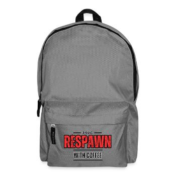 Always Respawn With Coffee – Gamer Café - Sac à dos - gris éléphant - Devant