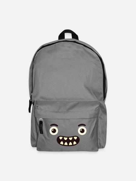 Monster Face - Backpack - elephant grey