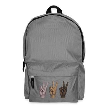 FRIEDEN HÄNDE ALLE GLEICH – Frieden & Liebe - Rucksack - Mittelgrau - Vorne