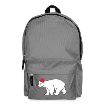 Eisbär mit roter Nikolausmütze Winter Weihnachten  - Rucksack - Mittelgrau - Vorne
