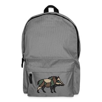 Low Poly géométrique de sanglier - Sac à dos - gris éléphant - Devant