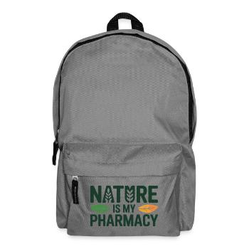 Naturheilkunde Nature ist mein Pharmazeutischer Fachmann - Rucksack - Mittelgrau - Vorne