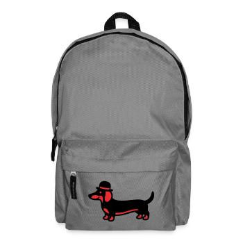 Cool Dachshund Hat Gentleman - Backpack - elephant grey - Front