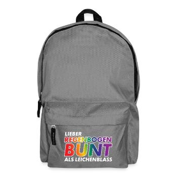 Lieber Regenbogen bunt statt Leichenblass / Gay - Rucksack - Mittelgrau - Vorne
