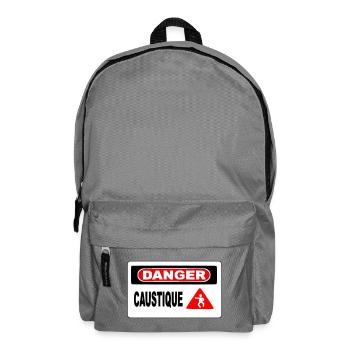 Panneau Danger Caustique - Sac à dos - gris éléphant - Devant