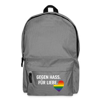 Pride Geschenk Gegen Hass Für Liebe Fans - Rucksack - Mittelgrau - Vorne