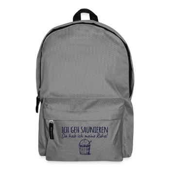 Saunieren Da hab ich meine Ruhe - Sauna - Rucksack - Mittelgrau - Vorne