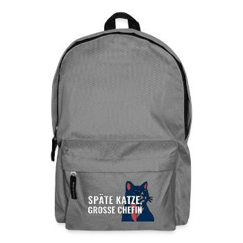 Geschenk zur Adoption einer älteren Katze - Rucksack - Mittelgrau - Vorne
