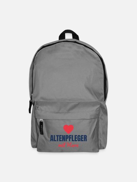 Altenpfleger mit Herz – Pflege Geschenk - Rucksack - Mittelgrau