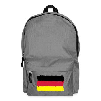 schwarz rot gold Deutschland Fahne Germany - Rucksack - Mittelgrau - Vorne