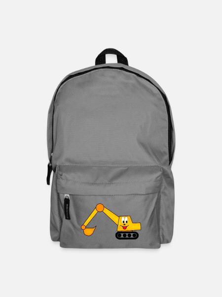 süßer Bagger für Kinder - Rucksack - Mittelgrau