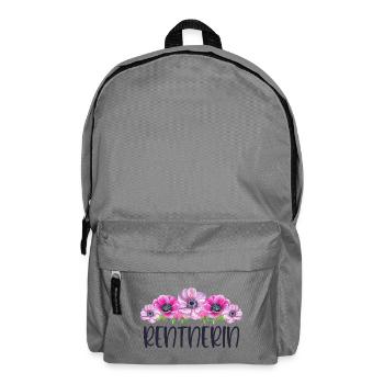 Rentnerin Rente Ruhestand Rentner Blumen - Rucksack - Mittelgrau - Vorne