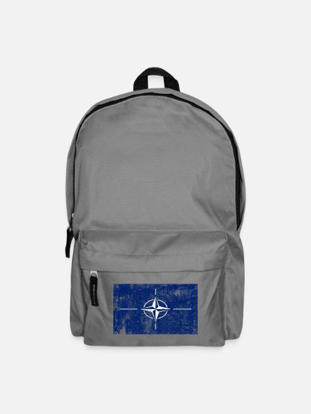 NATO Flagge Fahne Grunge Retro Vintage - Rucksack - Mittelgrau