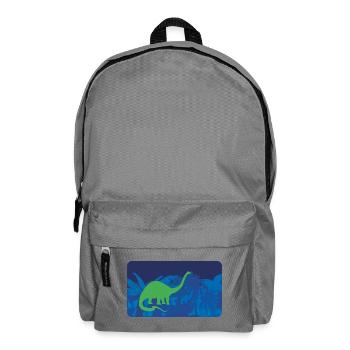 Urwald Dinos Langhals - blau - Rucksack - Mittelgrau - Vorne