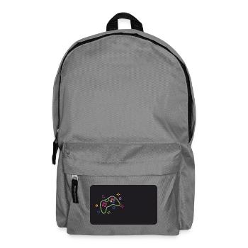 Manette de jeu colorée sur fond noir - Sac à dos - gris éléphant - Devant