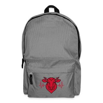 Roter Bullen Herzbeat Design - Rucksack - Mittelgrau - Vorne