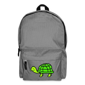 Schildkröte langer Hals lächelt glücklich lustig - Rucksack - Mittelgrau - Vorne