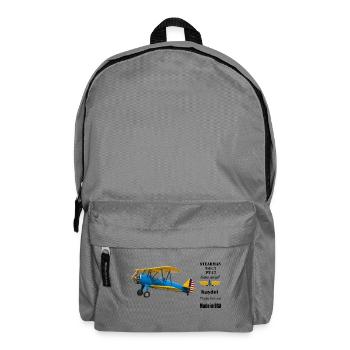 Bleu Vintage Machine Jaune Détails - Sac à dos - gris éléphant - Devant