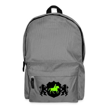 Pferde Reiter Wappen - Rucksack - Mittelgrau - Vorne