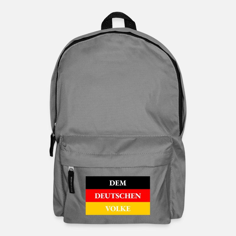 DEM DEUTSCHEN VOLKE Flagge - Rucksack - Mittelgrau