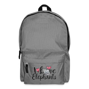 Watercolor Elephant Hearts - Backpack - elephant grey - Front