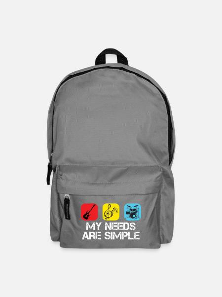 My Needs Are Simple – Music Motifs - Backpack - elephant grey