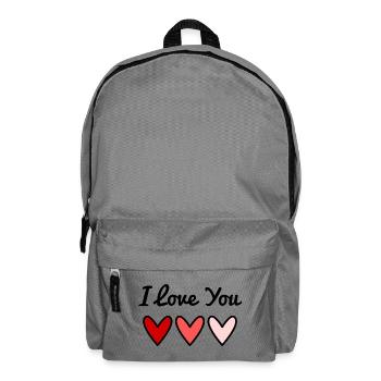VALENTINSTAG. HERZ. ICH LIEBE DICH. ICH LIEBE DICH - Rucksack - Mittelgrau - Vorne