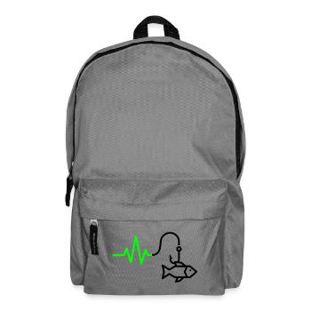 ECG Heart Rate Fish Hook Outline - Backpack - elephant grey - Front