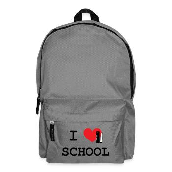 I Love School: Iconic Black Love School Pattern - Backpack - elephant grey - Front
