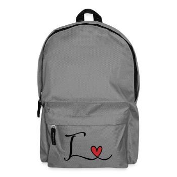 Letter T Monogram with Heart - Backpack - elephant grey - Front