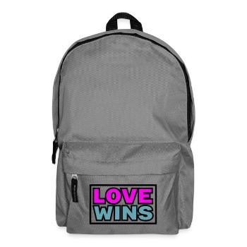 Love Wins Quote Graphic - Backpack - elephant grey - Front