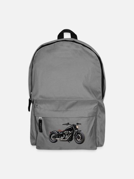 Realistisches Bobber Motorrad - Rucksack - Mittelgrau