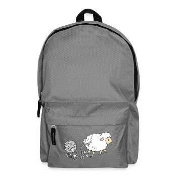 Yarn Sheep – süßes Häkelliebhaber-Strickgeschenk - Rucksack - Mittelgrau - Vorne