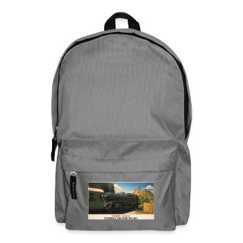 Corfe Castle Dampflok-Plakat - Rucksack - Mittelgrau - Vorne