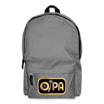 Schallplatten Musik Opa - Rucksack - Mittelgrau - Vorne