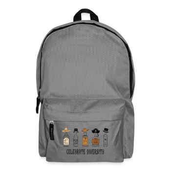 Célébrez la diversité – Drôle de design humoristique de bar - Sac à dos - gris éléphant - Devant