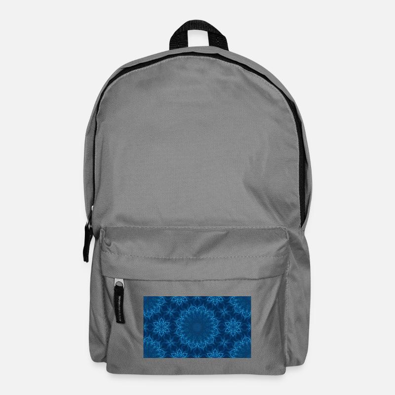 Blue Ocean Mandala Muster – Abstraktes Wasser-Kaleid - Rucksack - Mittelgrau