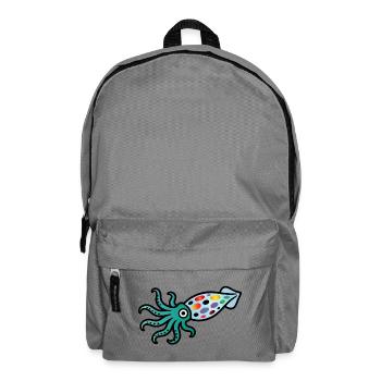 Bunter Tintenfisch | Maritimes Kunstmotiv  - Rucksack - Mittelgrau - Vorne