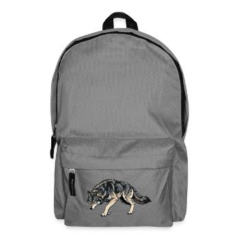 Wolf Illustration - Backpack - elephant grey - Front