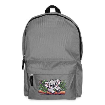 The cute koala bear on a eucalyptus branch - Backpack - elephant grey - Front