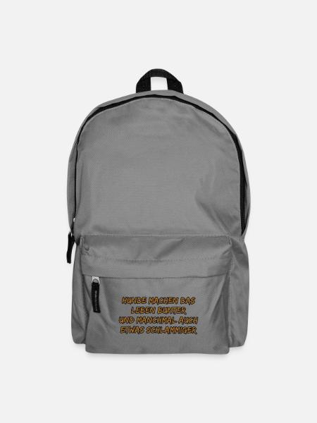 Hundebunte Lebensfreude - Rucksack - Mittelgrau