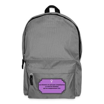 Message of feminism and female freedom - Backpack - elephant grey - Front