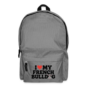 I Love My French Bulldog - Backpack - elephant grey - Front