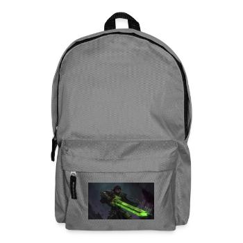 Krieger mit grünem Lichtschwert - Rucksack - Mittelgrau - Vorne