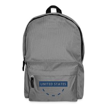 Rundes USA-Emblem in Blautönen - Rucksack - Mittelgrau - Vorne