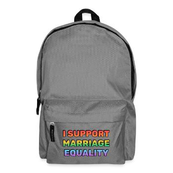 Unterstützen Sie die Gleichstellung der Ehe in den Regenbogenfarben - Rucksack - Mittelgrau - Vorne